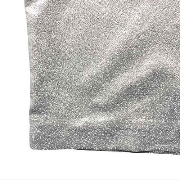 Anthropologie & Other Stories silver lamé short sleeve puff sleeve top size 4 - Picture 14 of 16